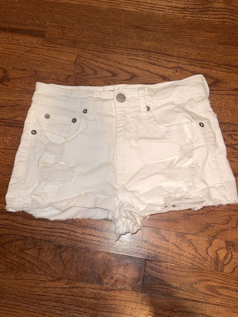 Aeropostale White Distressed Denim Cutoff Shorts